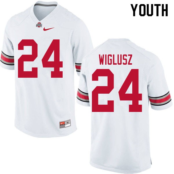 Ohio State Buckeyes #24 Sam Wiglusz Youth Official Jersey White